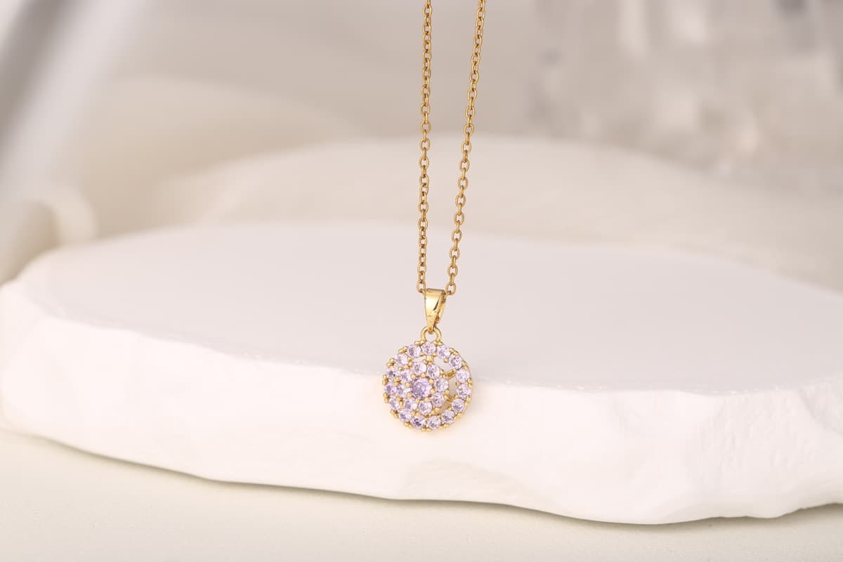 Elegant Circle Zircon Drop Earrings 18K Gold Plated thumbnail 5