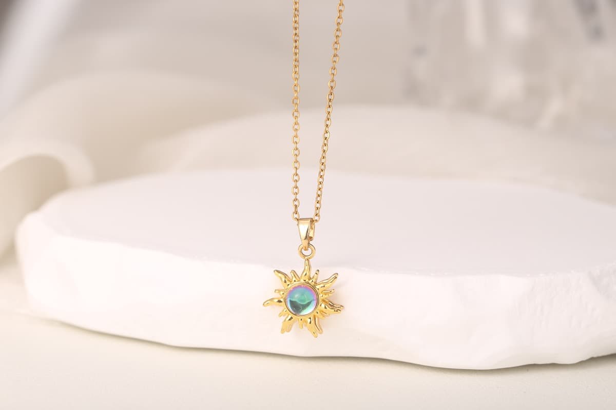 Statement Multi-Pendant Zircon Necklace 18K Gold Plated thumbnail 4