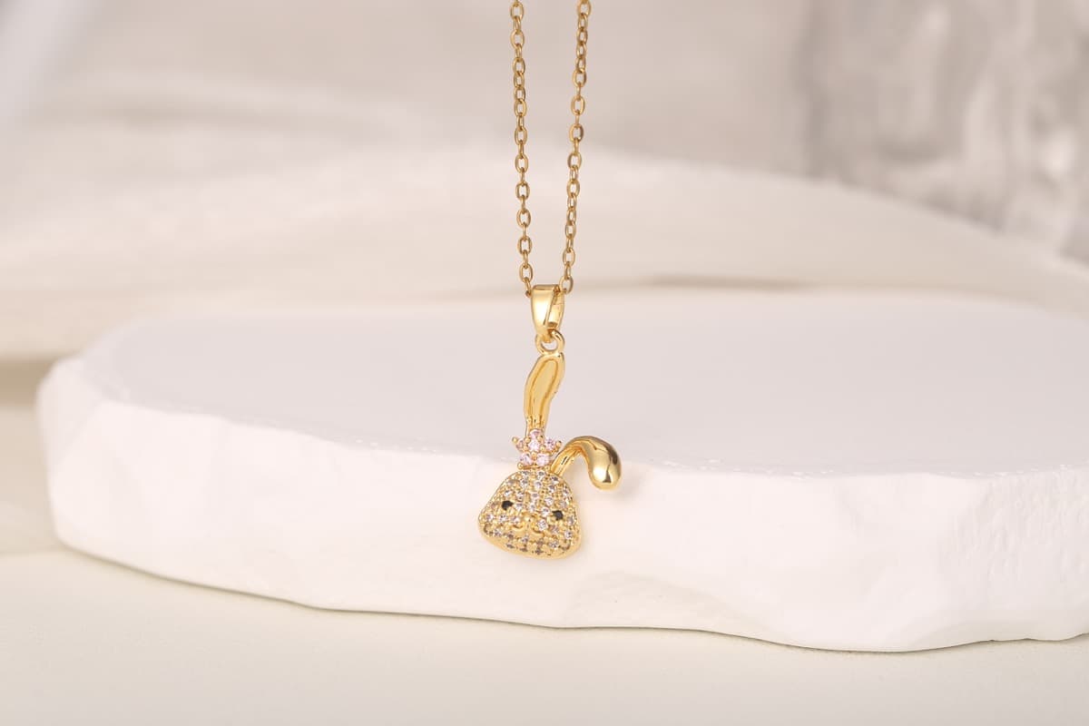 Classic Cross Zircon Pendant Necklace 18K Gold Plated thumbnail 2