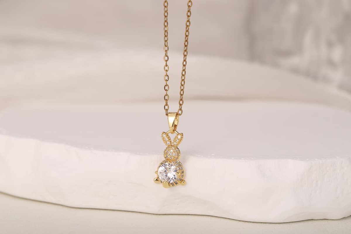 Classic Cross Zircon Pendant Necklace 18K Gold Plated thumbnail 3