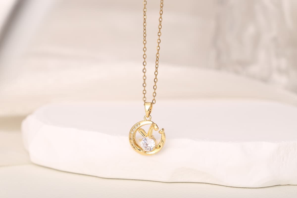 Classic Cross Zircon Pendant Necklace 18K Gold Plated thumbnail 6
