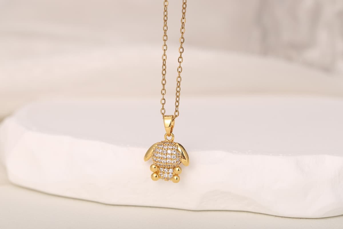 Classic Cross Zircon Pendant Necklace 18K Gold Plated thumbnail 7