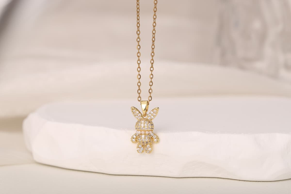 Classic Cross Zircon Pendant Necklace 18K Gold Plated thumbnail 8