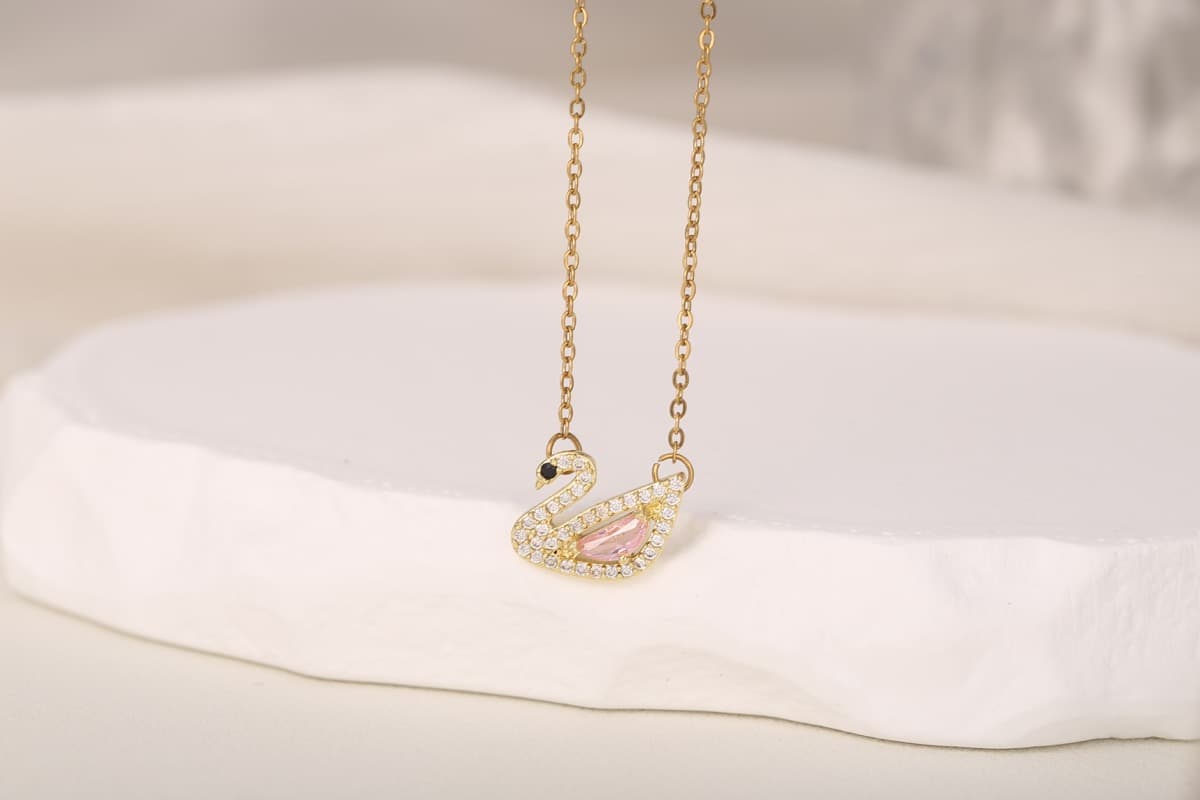 Elegant Layered Chain Zircon Necklace 18K Gold Plated thumbnail 7
