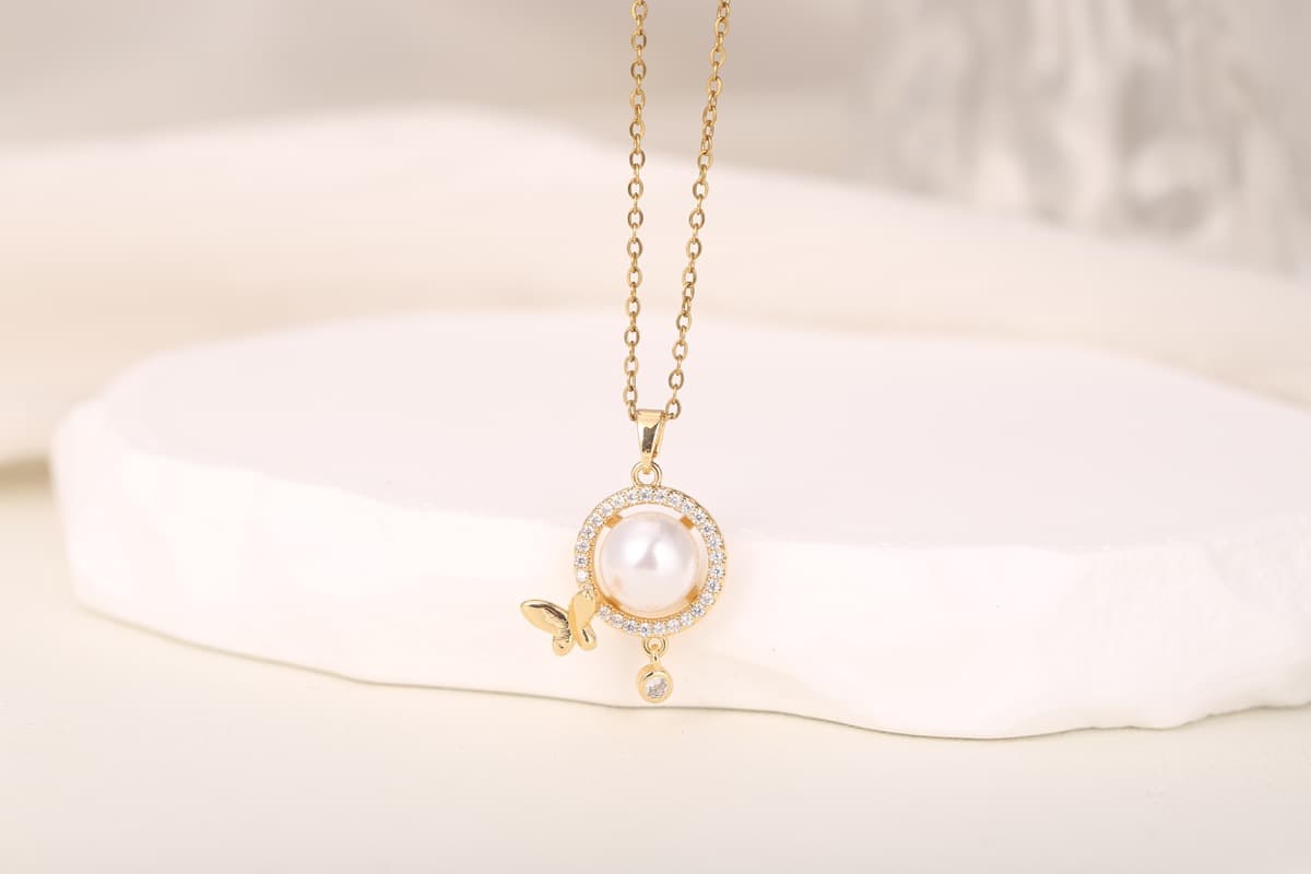 Statement Multi-Stone Zircon Pendant Necklace 18K Gold Plated thumbnail 4