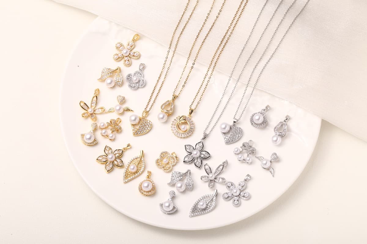 Elegant Circular Floral Zircon Drop Earrings 18K Gold Plated