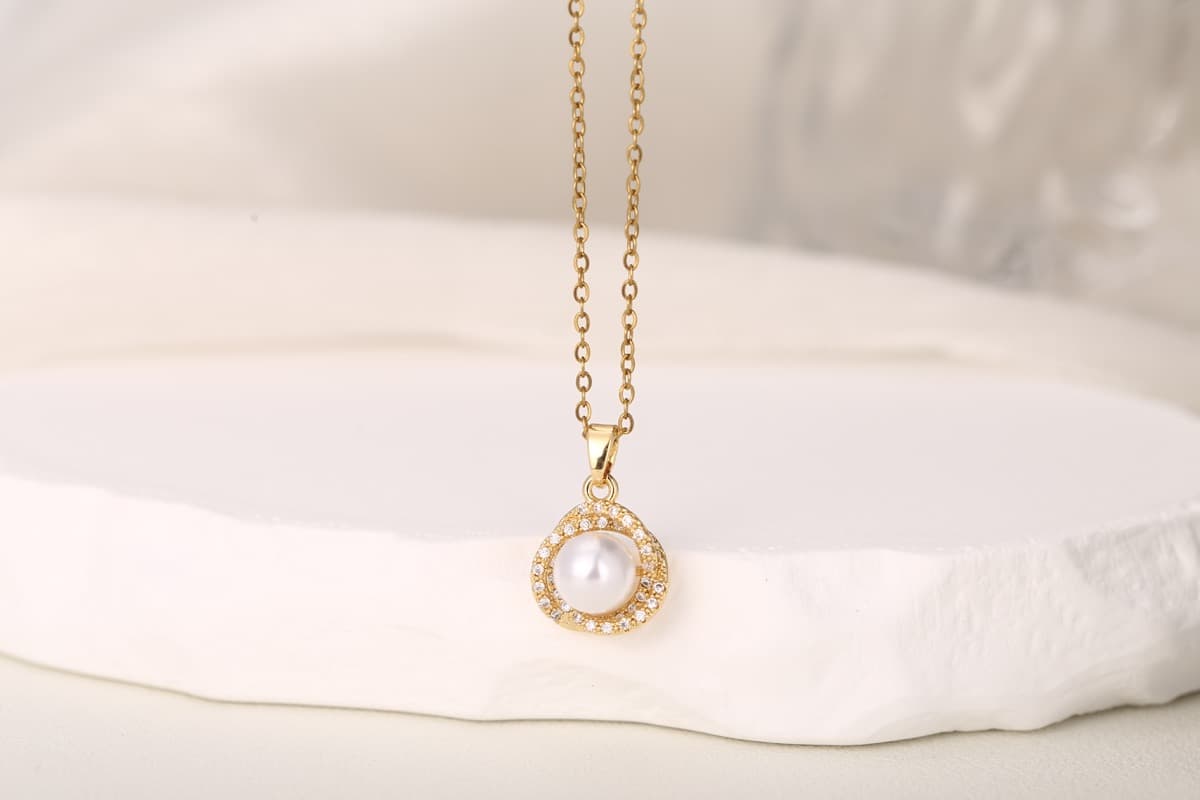 Elegant Circular Floral Zircon Drop Earrings 18K Gold Plated thumbnail 9
