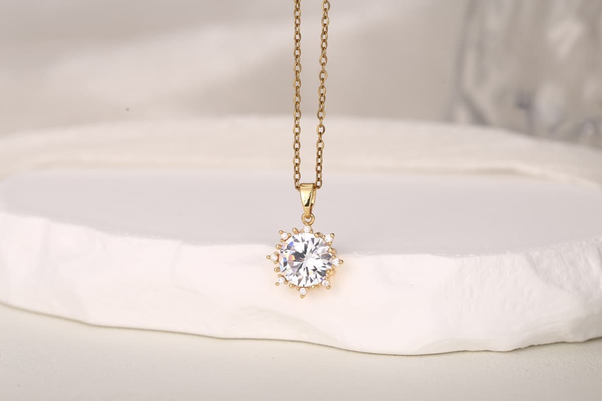 Elegant Multi-Layer Teardrop Zircon Necklace 18K Gold Plated