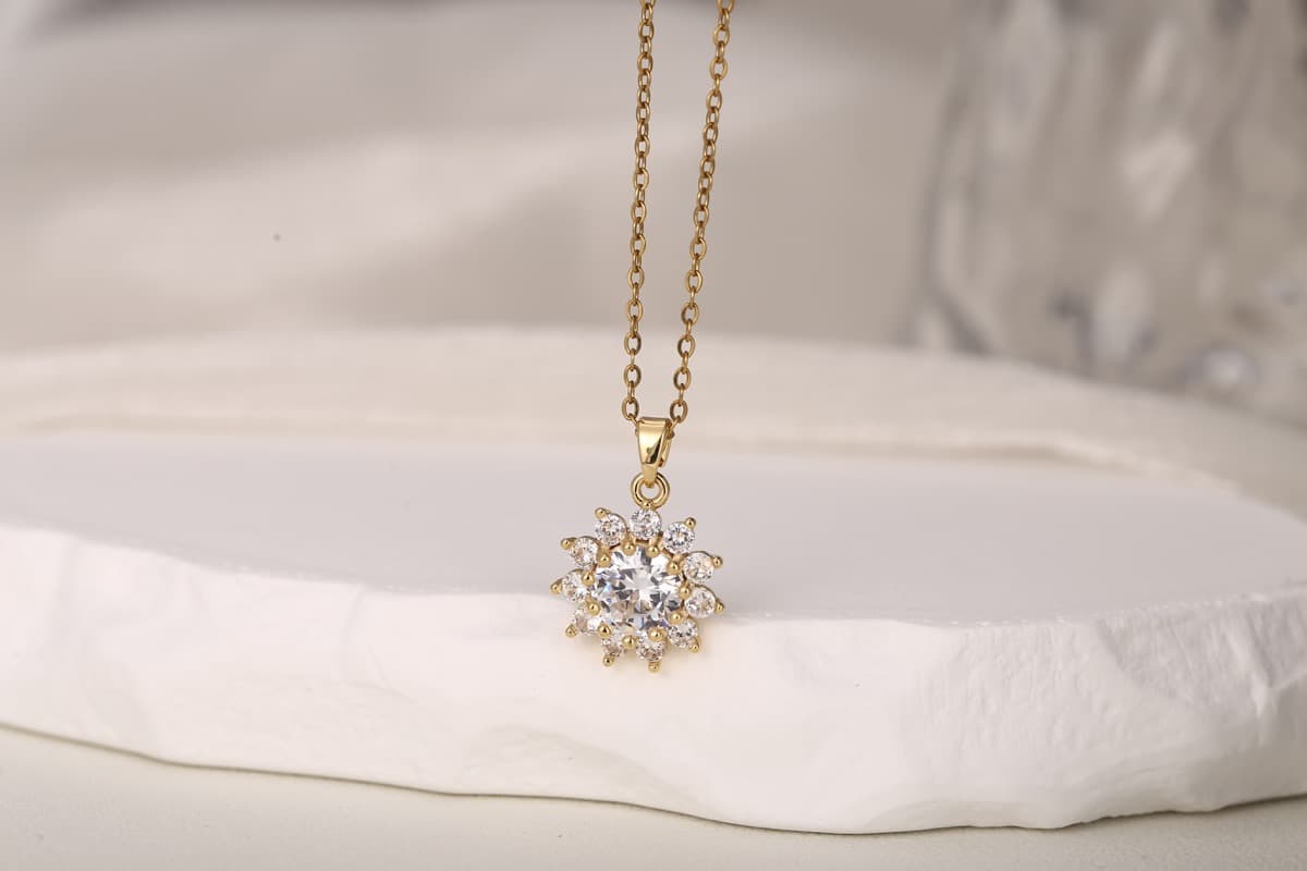 Elegant Multi-Layer Teardrop Zircon Necklace 18K Gold Plated thumbnail 2