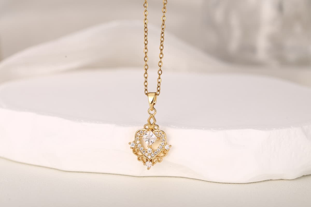 Charming Bow Knot Zircon Necklace 18K Gold Plated thumbnail 6