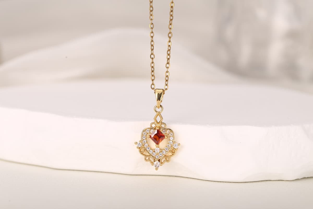 Charming Bow Knot Zircon Necklace 18K Gold Plated thumbnail 7