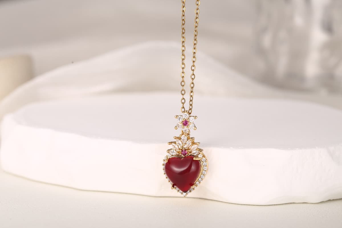 Statement Fan Zircon Pendant Necklace 18K Gold Plated thumbnail 8