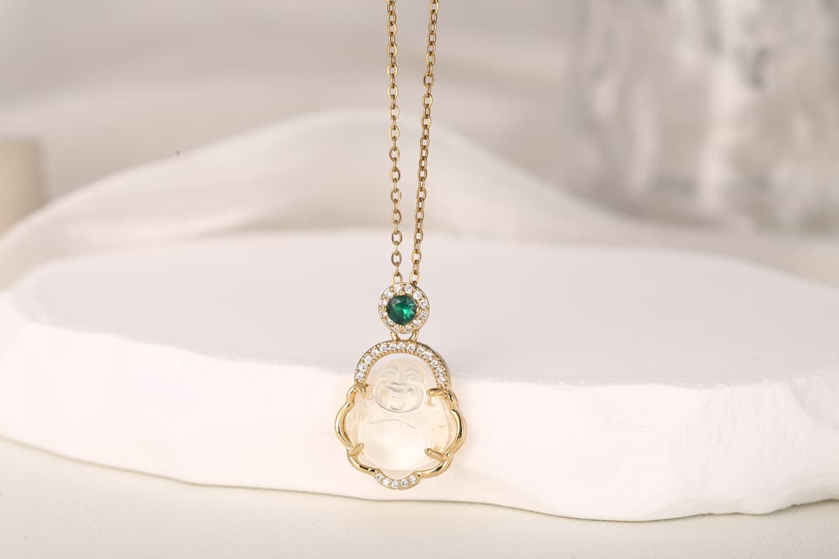 Statement Fan Zircon Pendant Necklace 18K Gold Plated thumbnail 10