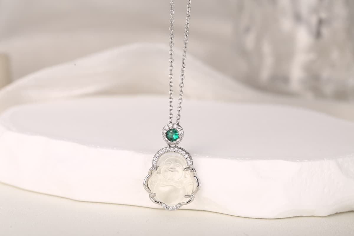 Statement Fan Zircon Pendant Necklace 18K Gold Plated thumbnail 12