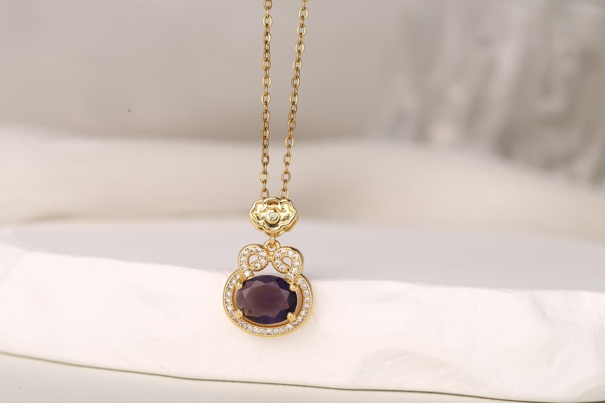 Elegant Teardrop Zircon Pendant Necklace 18K Gold Plated thumbnail 6