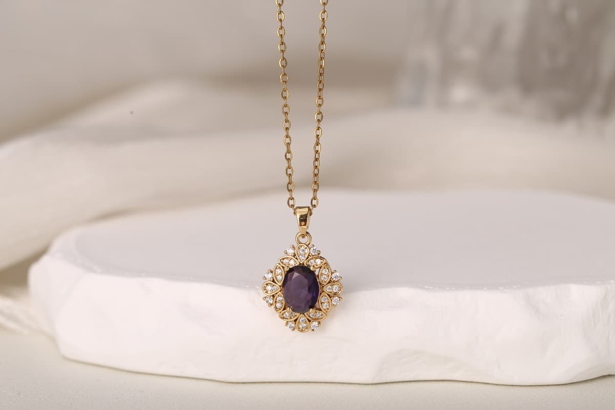 Romantic Bow Multi-Strand Zircon Necklace 18K Gold Plated thumbnail 4