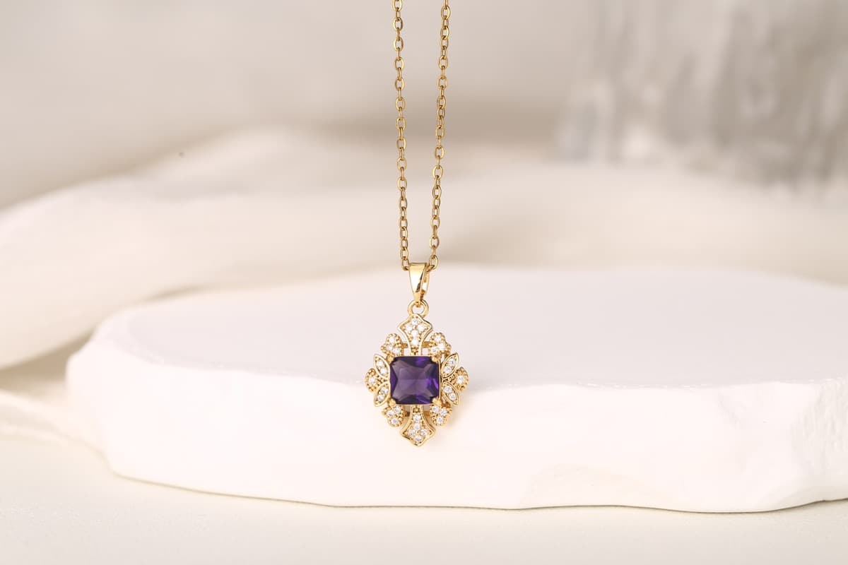 Romantic Bow Multi-Strand Zircon Necklace 18K Gold Plated thumbnail 9