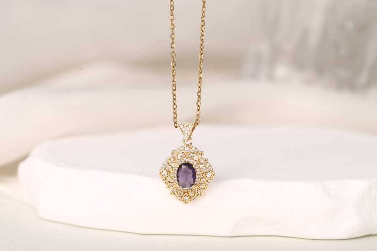 Romantic Bow Multi-Strand Zircon Necklace 18K Gold Plated thumbnail 11