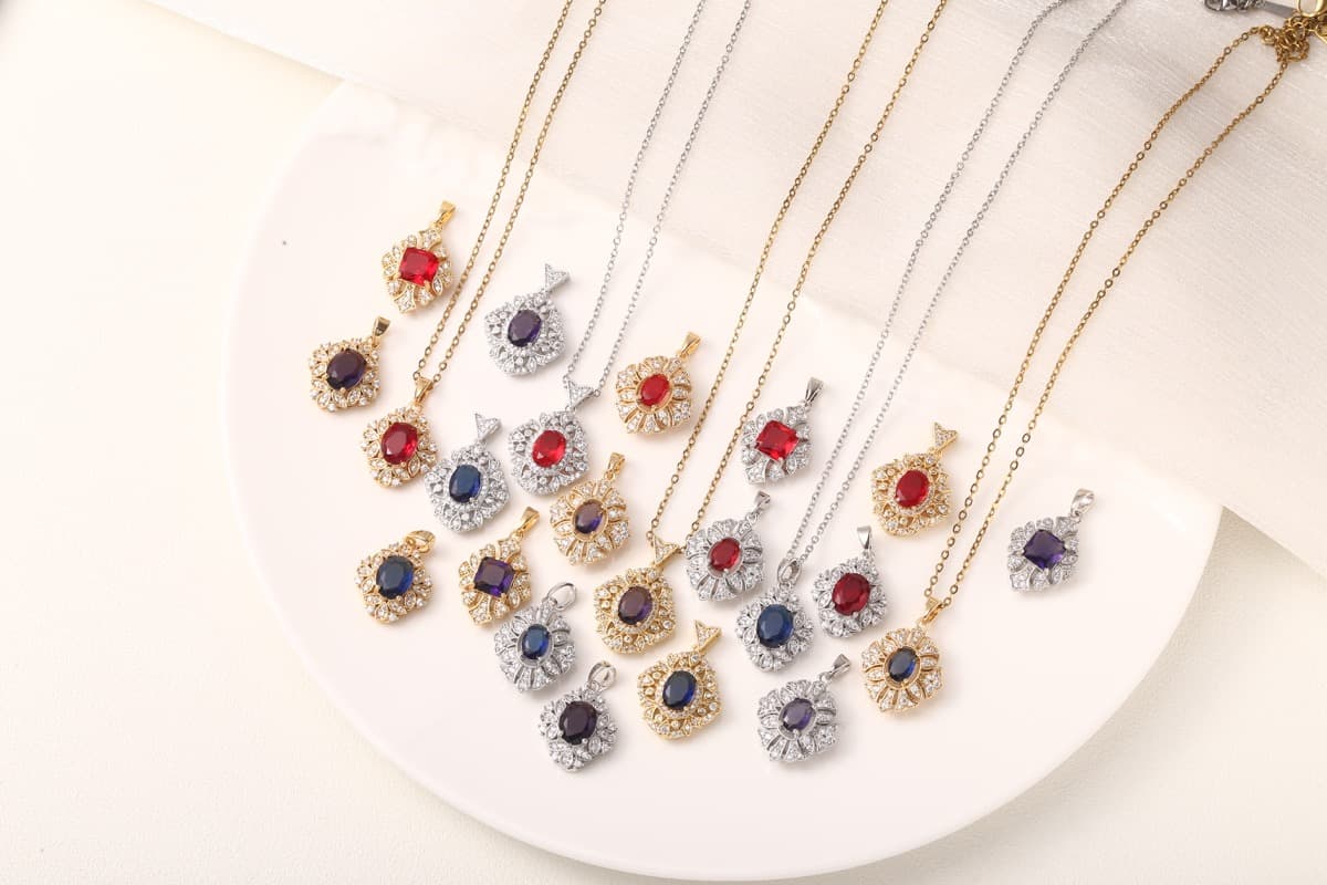 Romantic Bow Multi-Strand Zircon Necklace 18K Gold Plated thumbnail 23