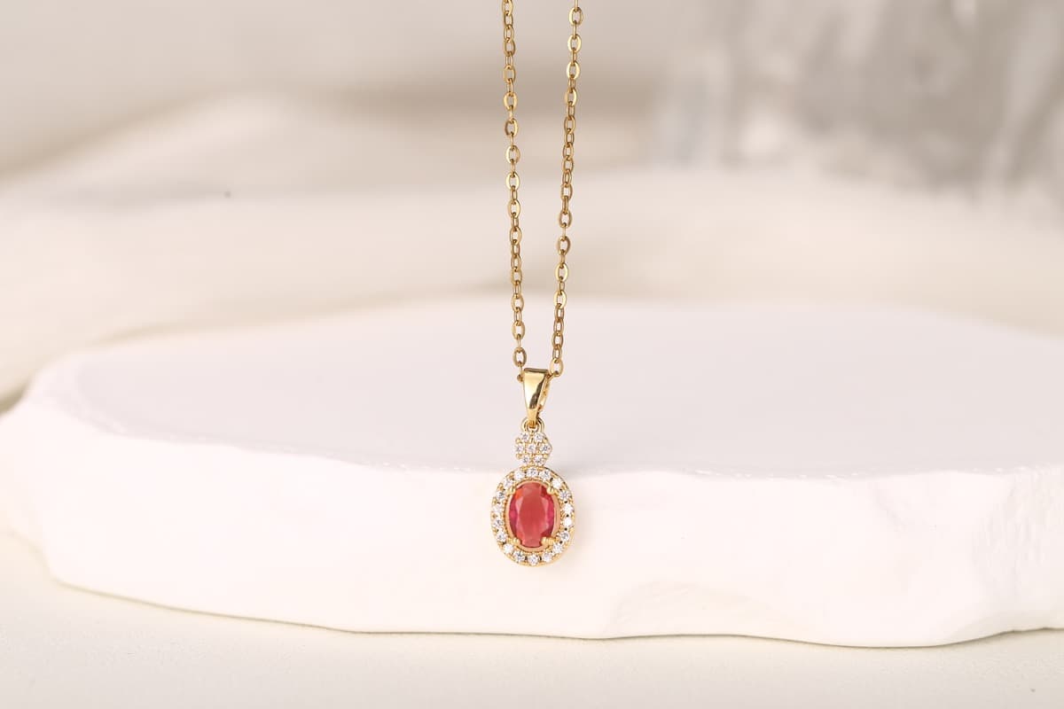 Elegant Teardrop Zircon Pendant Necklace 18K Gold Plated thumbnail 11