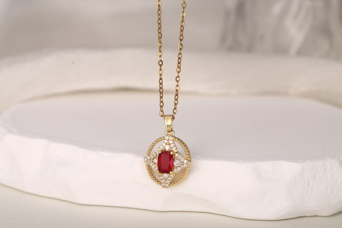 Minimalist Bar Zircon Pendant Necklace Gold Plated thumbnail 3