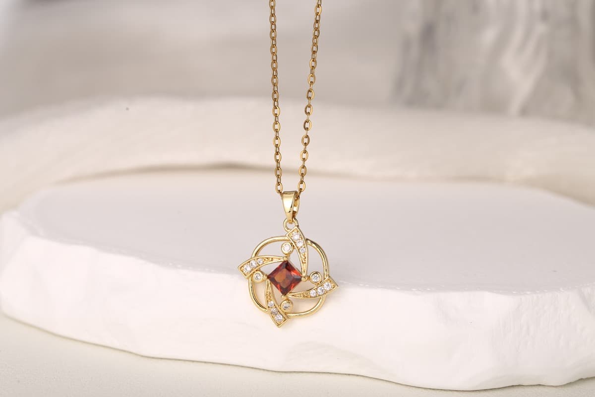Minimalist Bar Zircon Pendant Necklace Gold Plated thumbnail 6