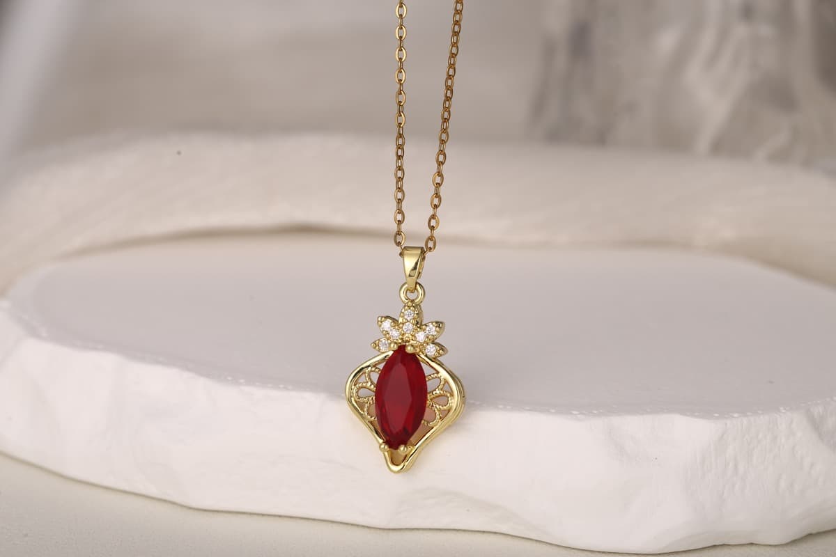 Minimalist Bar Zircon Pendant Necklace Gold Plated thumbnail 7