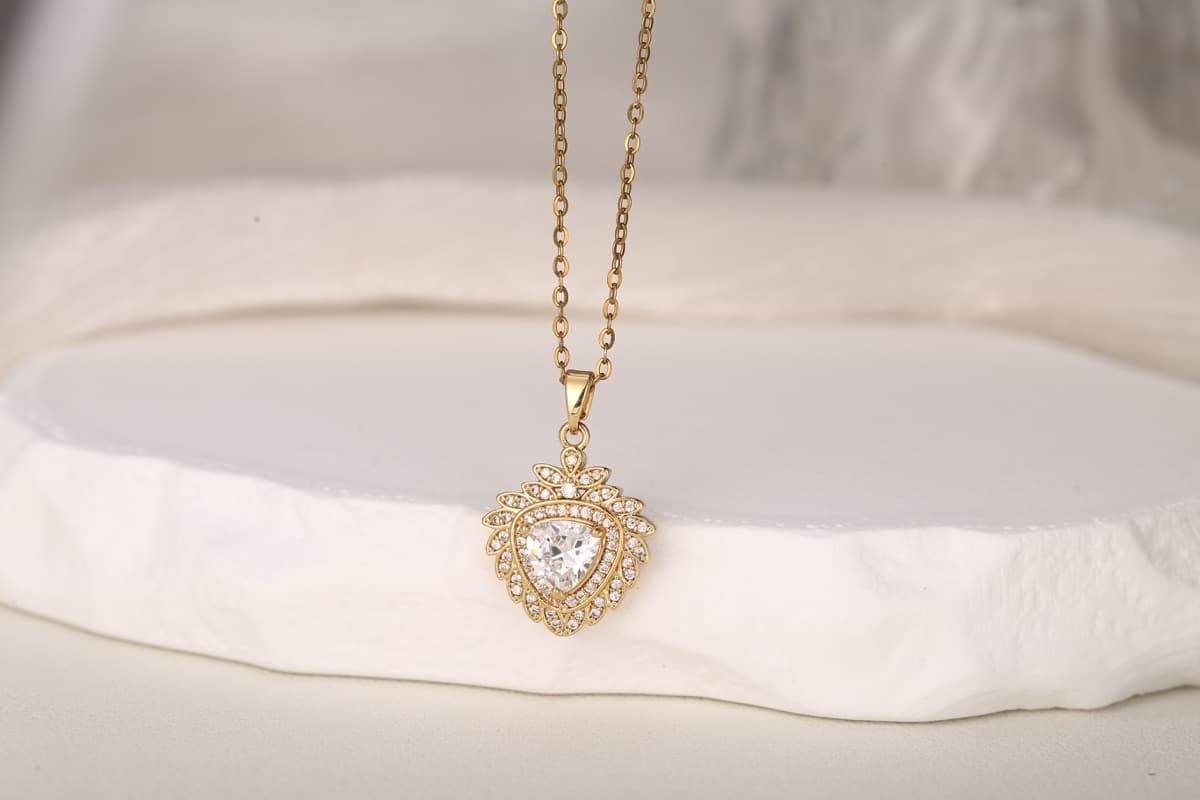 Minimalist Bar Zircon Pendant Necklace Gold Plated thumbnail 12