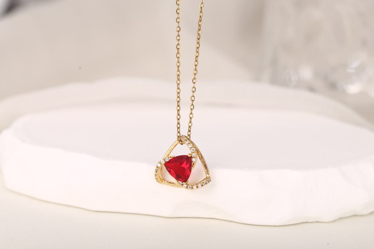 Elegant Teardrop White Zircon Pendant Necklace 18K Gold Plated thumbnail 6