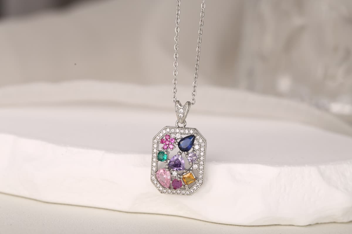 Statement Vintage Filigree Zircon Pendant Necklace 18K Gold Plated thumbnail 5