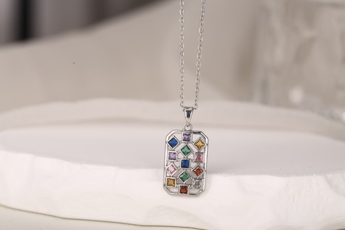 Statement Vintage Filigree Zircon Pendant Necklace 18K Gold Plated thumbnail 6