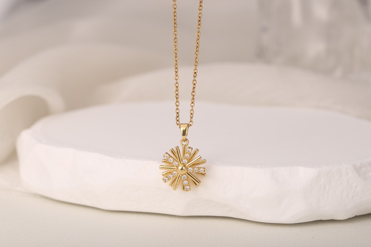 Elegant Circle Zircon Drop Earrings 18K Gold Plated thumbnail 6