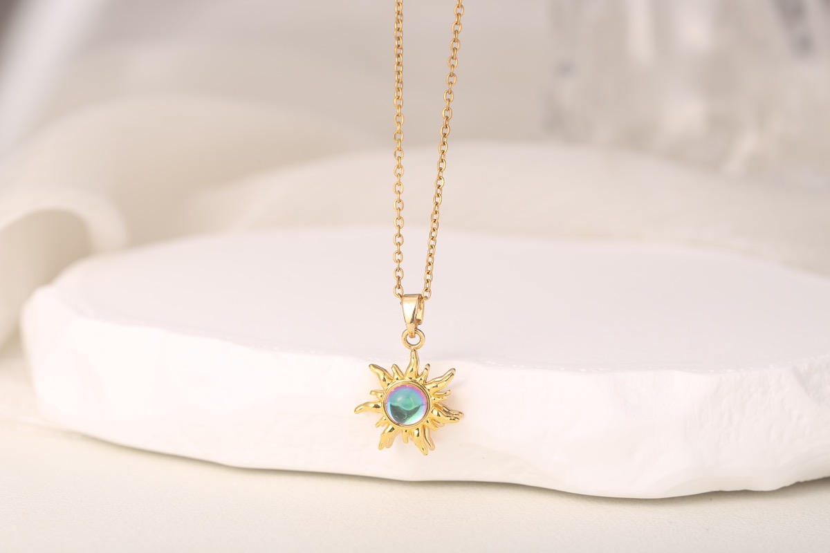 Statement Multi-Pendant Zircon Necklace 18K Gold Plated thumbnail 4