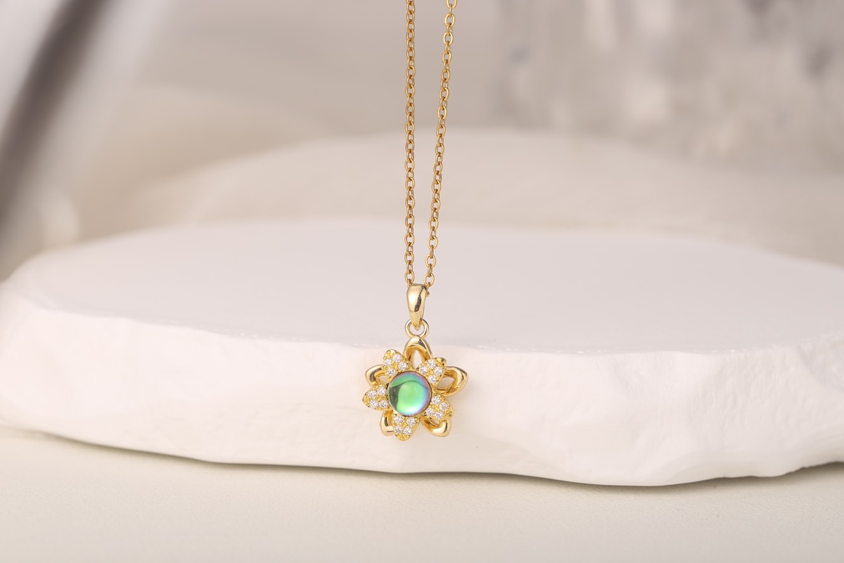 Statement Multi-Pendant Zircon Necklace 18K Gold Plated thumbnail 6