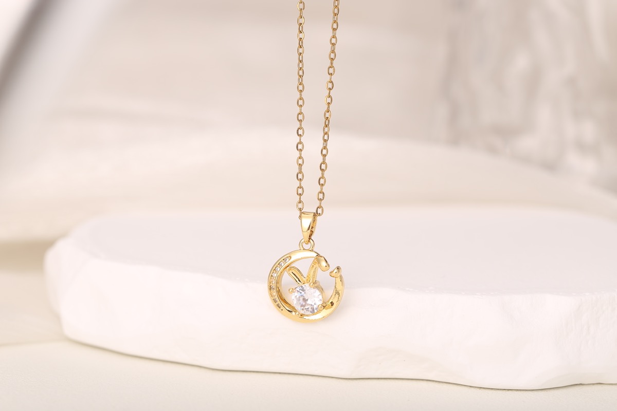 Classic Cross Zircon Pendant Necklace 18K Gold Plated thumbnail 6