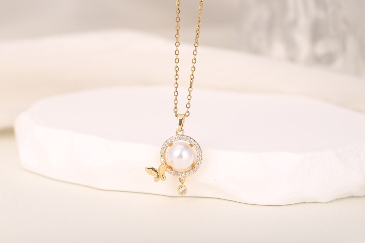 Statement Multi-Stone Zircon Pendant Necklace 18K Gold Plated thumbnail 4