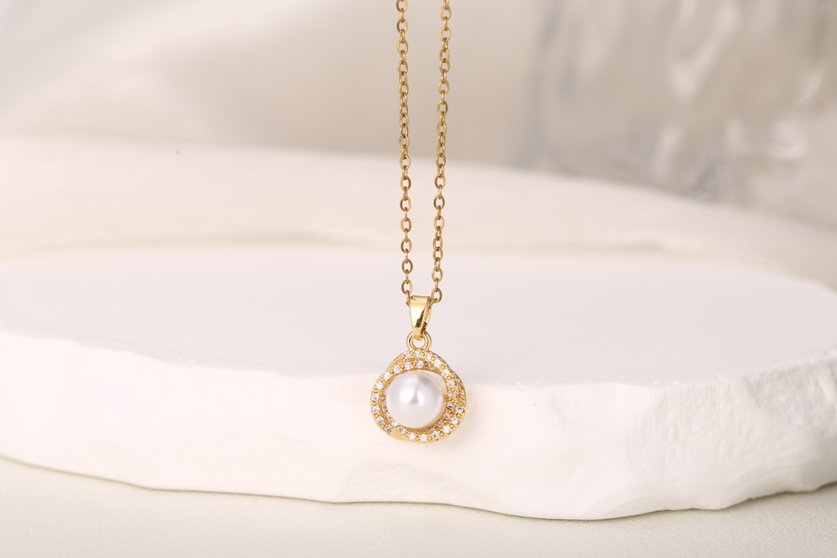Elegant Circular Floral Zircon Drop Earrings 18K Gold Plated thumbnail 9