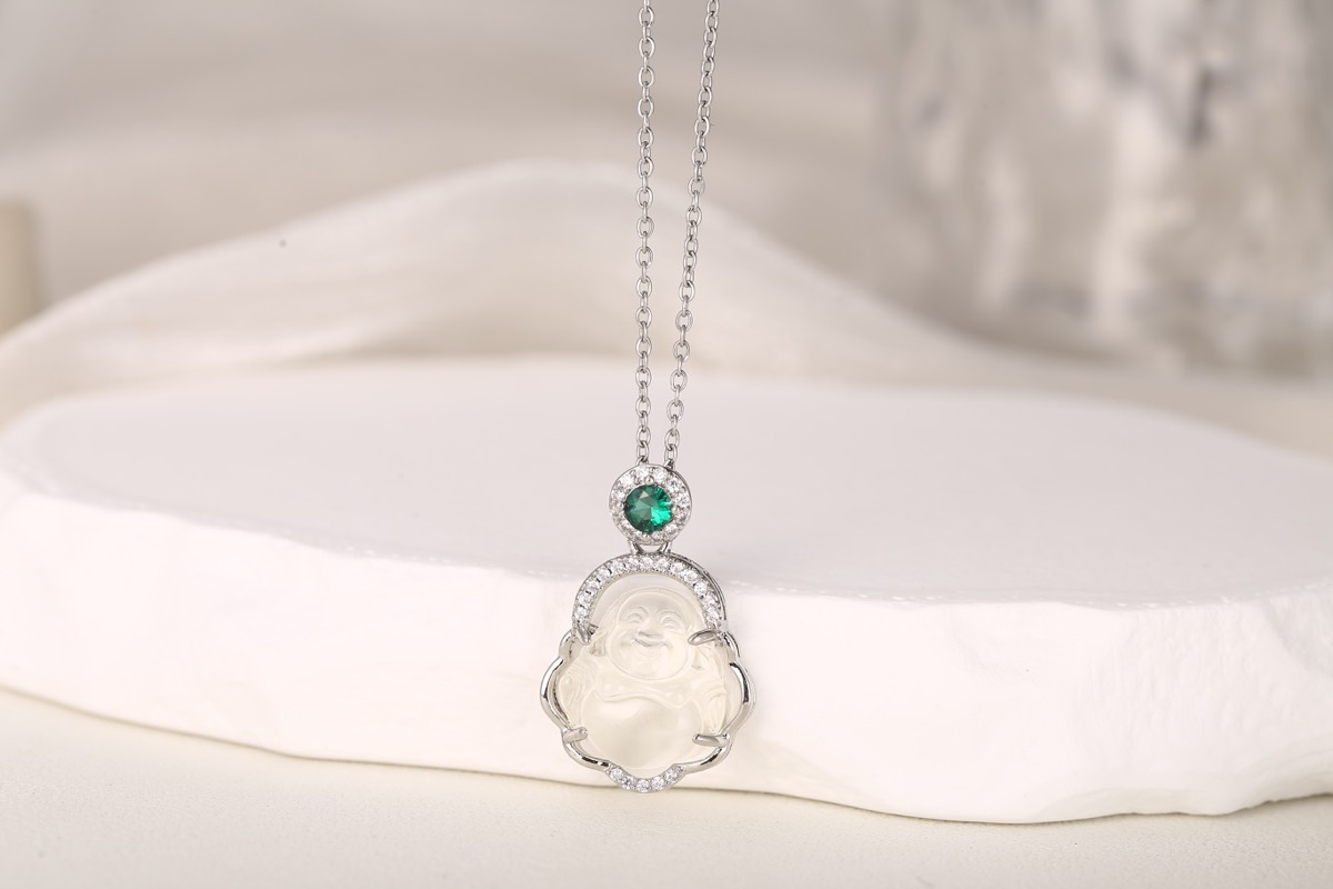 Statement Fan Zircon Pendant Necklace 18K Gold Plated thumbnail 12