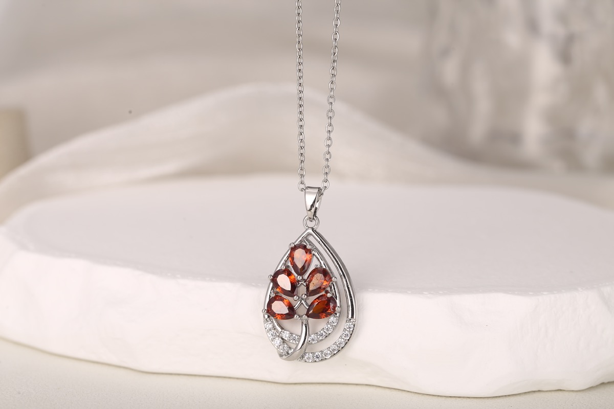 Statement Fan Zircon Pendant Necklace 18K Gold Plated thumbnail 19