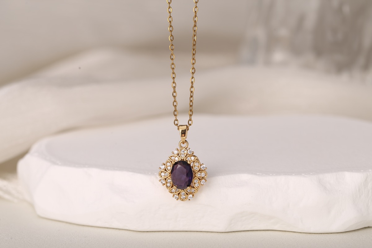 Romantic Bow Multi-Strand Zircon Necklace 18K Gold Plated thumbnail 4