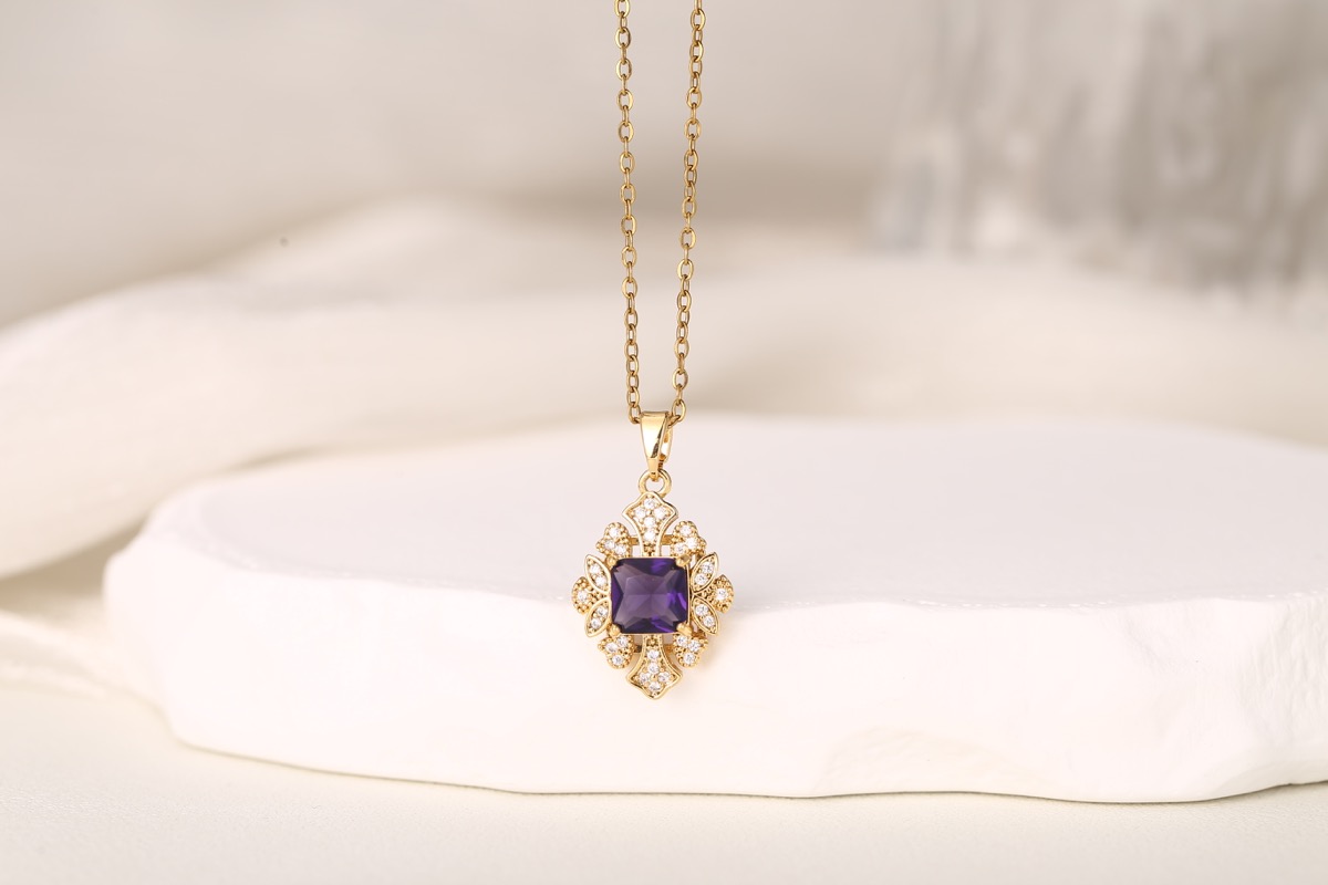 Romantic Bow Multi-Strand Zircon Necklace 18K Gold Plated thumbnail 9