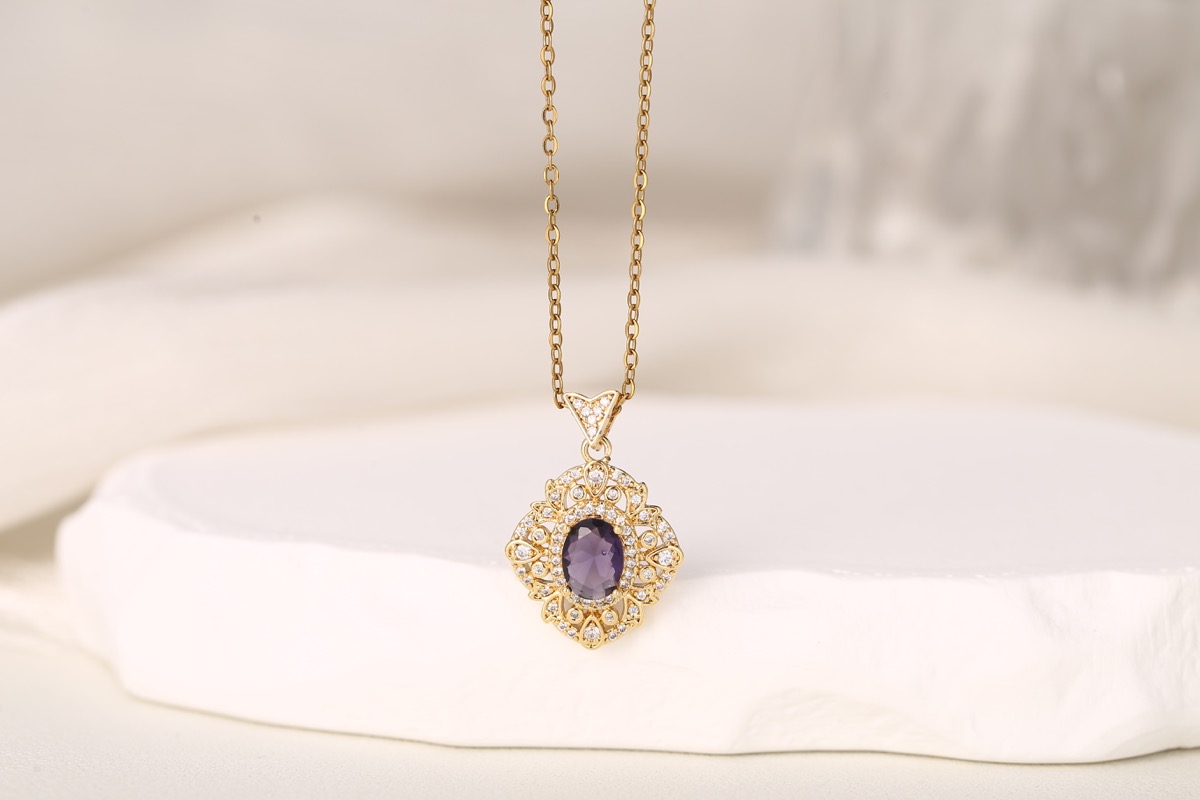 Romantic Bow Multi-Strand Zircon Necklace 18K Gold Plated thumbnail 11