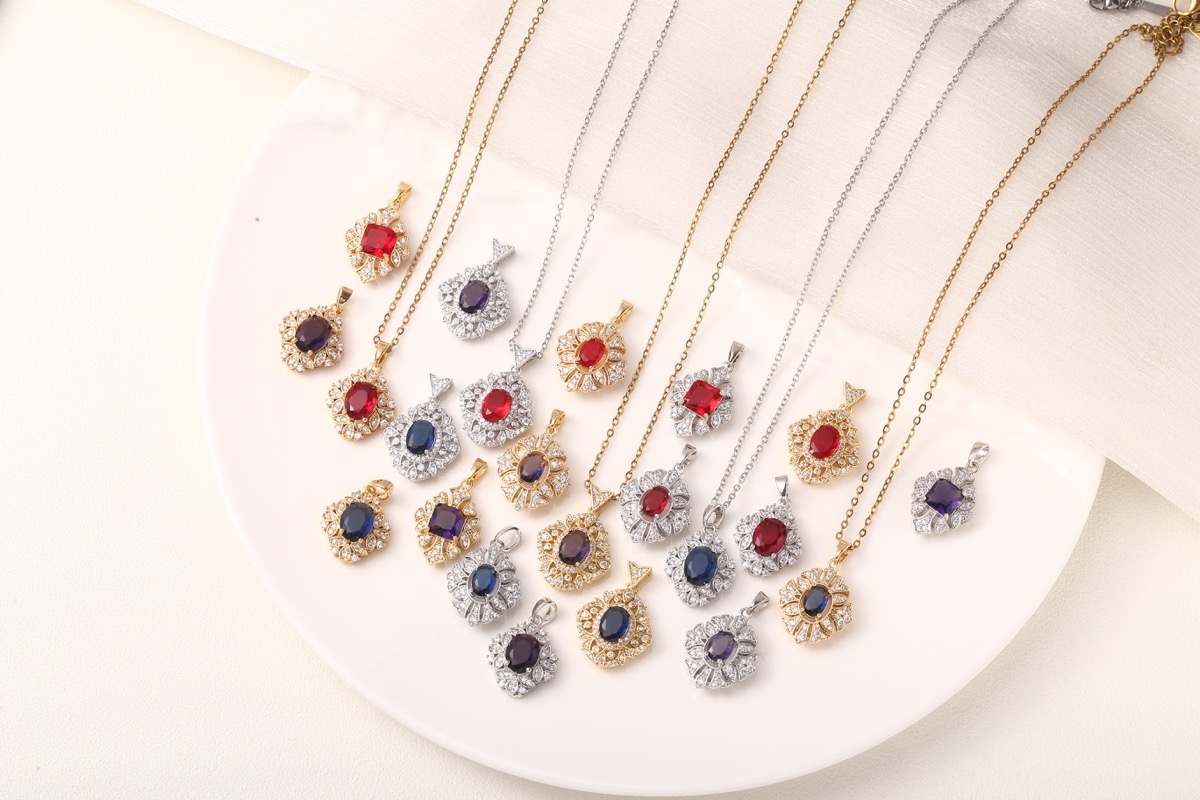 Romantic Bow Multi-Strand Zircon Necklace 18K Gold Plated thumbnail 23