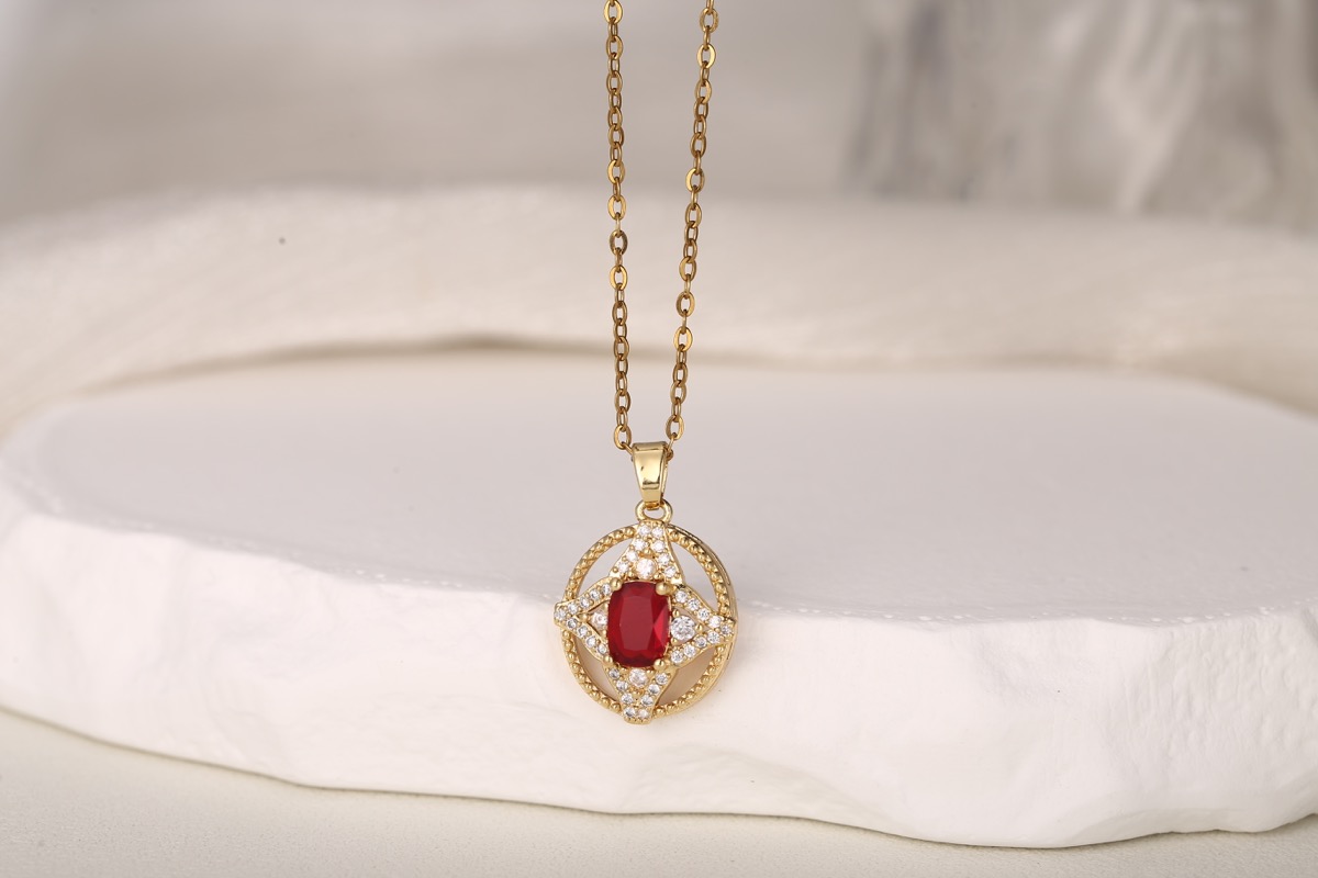 Minimalist Bar Zircon Pendant Necklace Gold Plated thumbnail 3