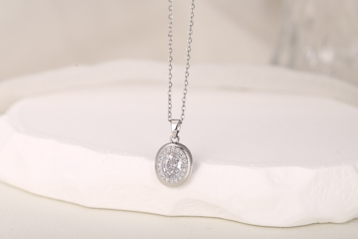 Elegant Oval-Cut Pink Zircon Pendant Necklace 18K Gold Plated thumbnail 13
