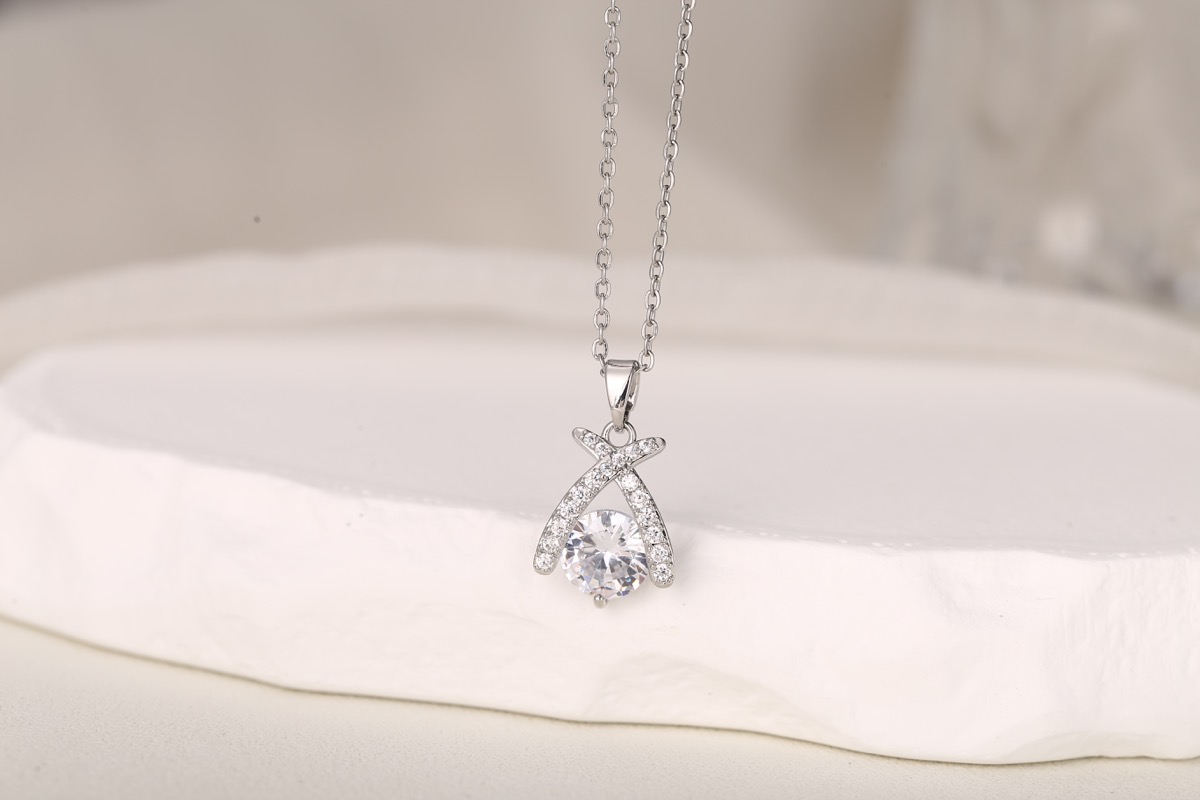 Elegant Round-Cut Pink Zircon Pendant Necklace 18K Gold Plated thumbnail 15